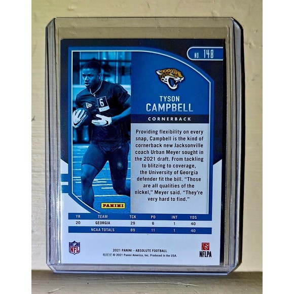 Tyson Campbell 2021 Panini NFL Absolute Rookie Football #148 Card - Picture 2 of 2